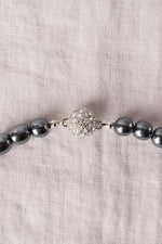 Elegance Gray Lightweight Balsa Pearl Long Necklace (61G)