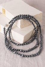 Elegance Gray Lightweight Balsa Pearl Long Necklace (61G)