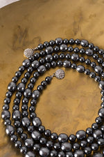 Elegance Gray Lightweight Balsa Pearl Long Necklace (61G)