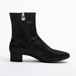 Black Vegan Suede Fluffy Flat Boots