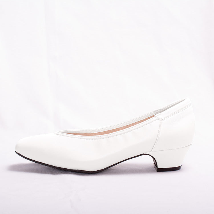 White Vegan Leather Fluffy Flats
