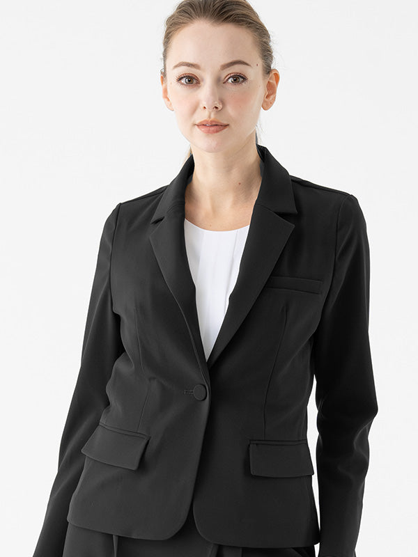[Year-round material, unlined] Smart Stretch Black Three-Pocket Tailored Jacket