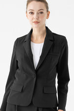 [Year-round material, unlined] Smart Stretch Black Three-Pocket Tailored Jacket