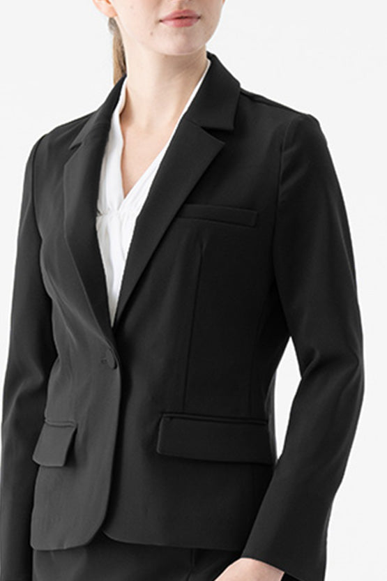 [Year-round material, unlined] Smart Stretch Black Three-Pocket Tailored Jacket