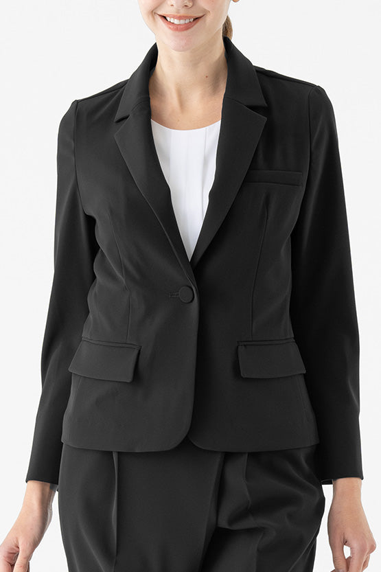 [Year-round material, unlined] Smart Stretch Black Three-Pocket Tailored Jacket