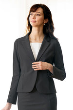 Stretch Jacquard: Black Geo Tailored Jacket