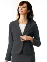 Stretch Jacquard: Black Geo Tailored Jacket