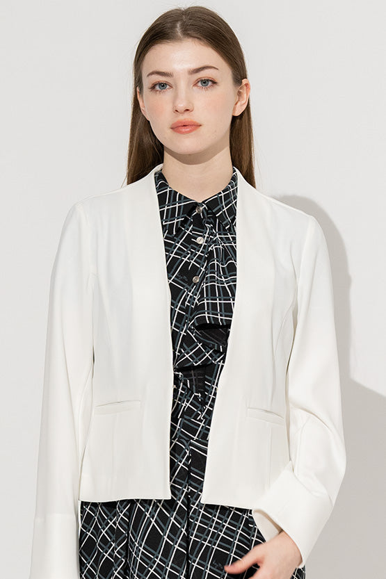 Active Cool: Cooling White Front Hook Collarless Jacket