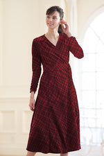 Red Check Cache-Coeur Ribbon Dress