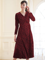 Red Check Cache-Coeur Ribbon Dress