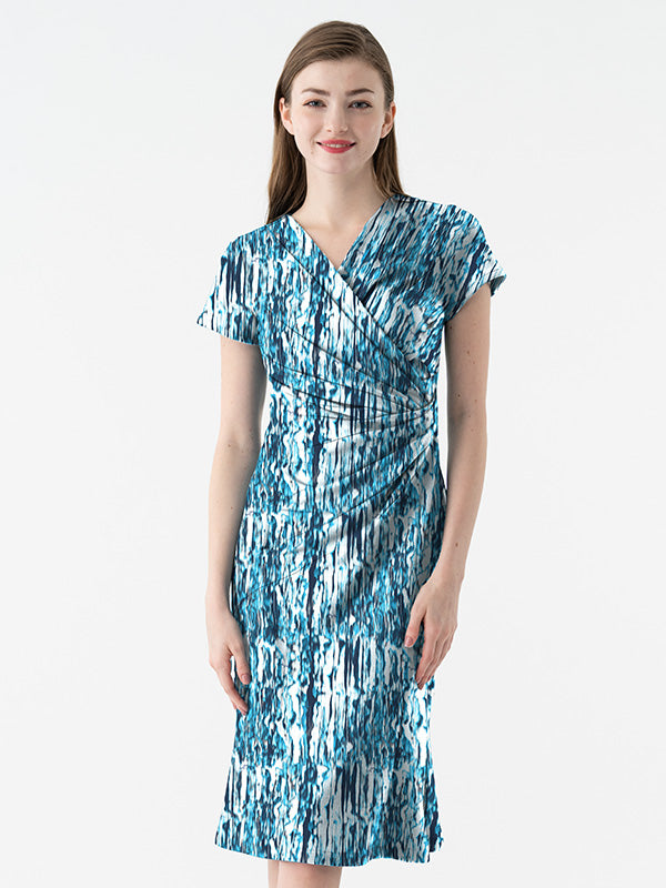 4-Way Stretch: 4-Way Jersey Sunglint Gather Dress