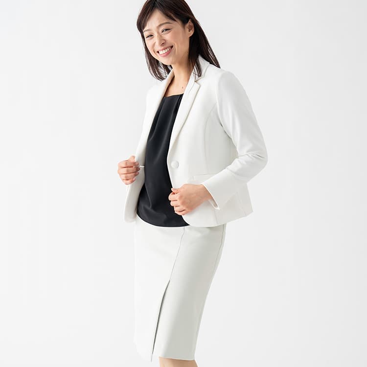 Pair it with cool bottoms or a dress made of the same material to instantly create a suit look.