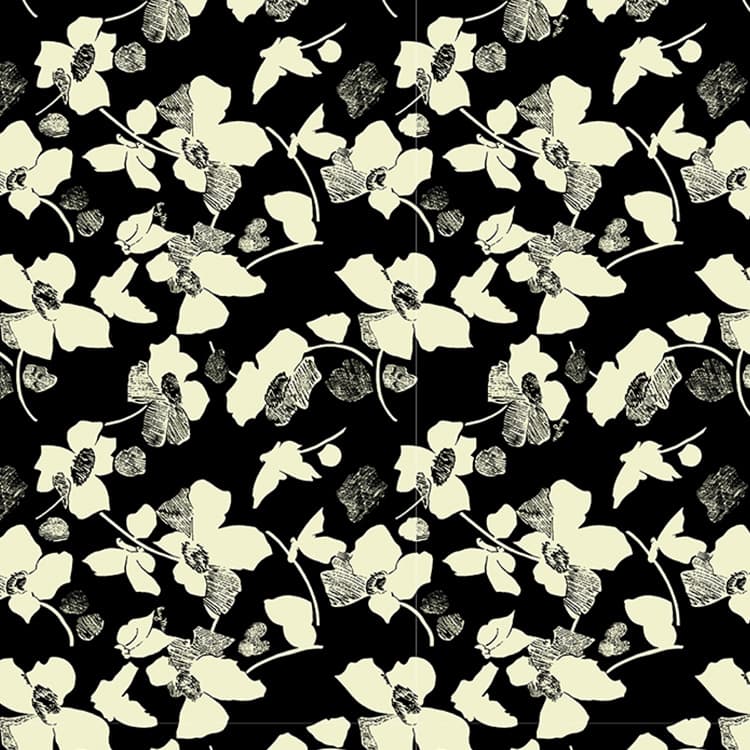 Classical flowersdrawn in delicate lines