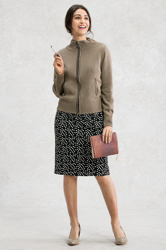 Washable Knit: Zip-Up Knit Blouson