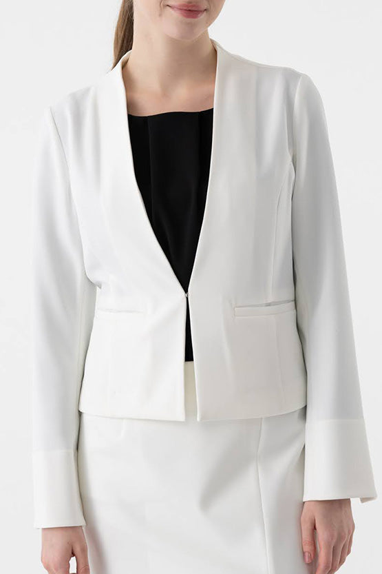 Smart Stretch Front Hook Collarless Jacket