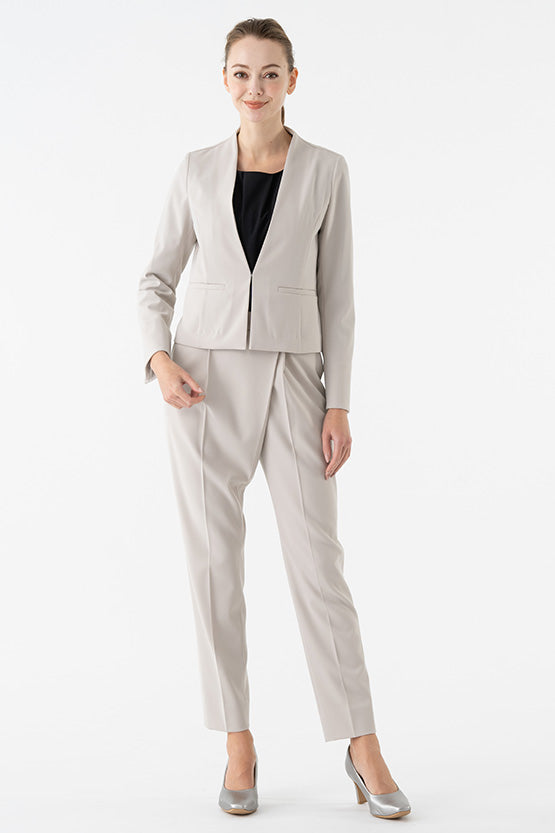 Smart Stretch Front Hook Collarless Jacket