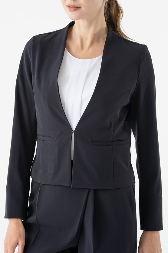 Smart Stretch Front Hook Collarless Jacket