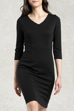 All-Season Material: Smart Stretch V-Neck I-Line Dress