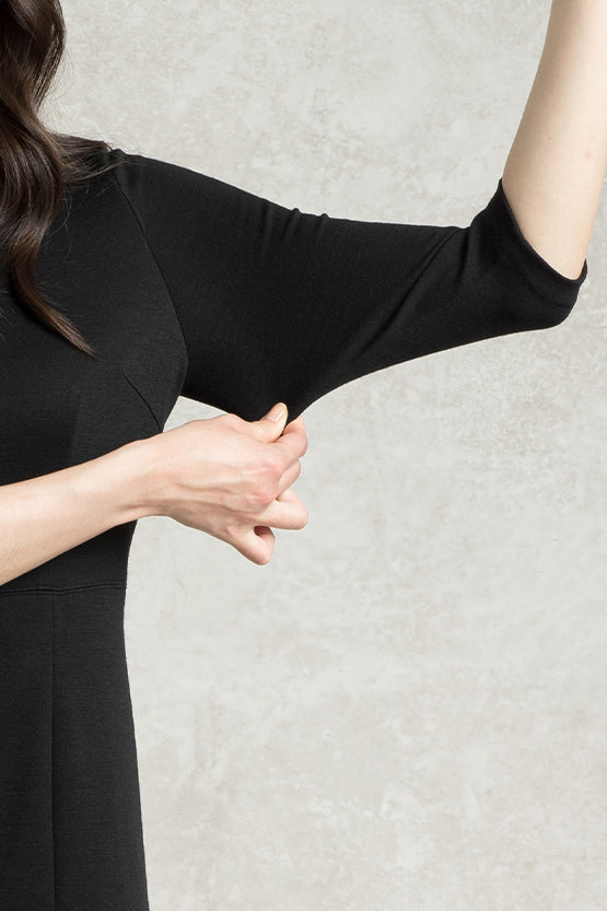All-Season Material: Smart Stretch V-Neck I-Line Dress