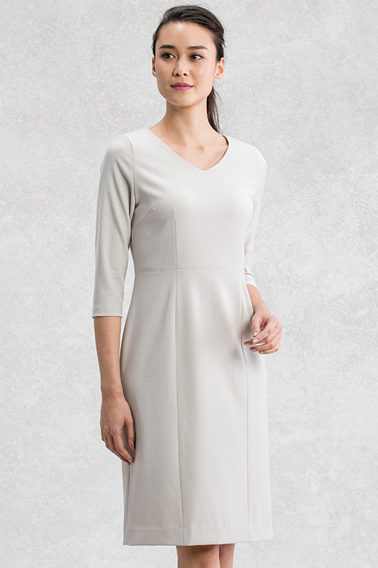 All-Season Material: Smart Stretch V-Neck I-Line Dress