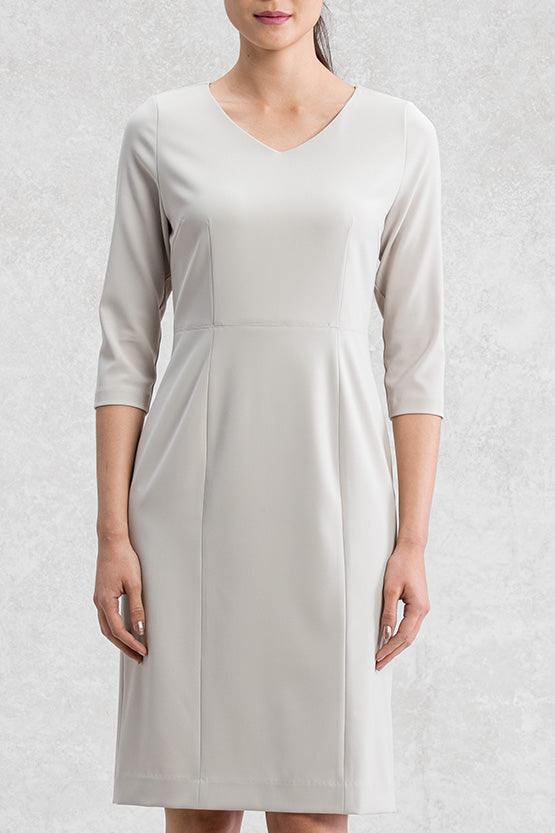 All-Season Material: Smart Stretch V-Neck I-Line Dress