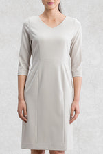All-Season Material: Smart Stretch V-Neck I-Line Dress