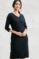 All-Season Material: Smart Stretch V-Neck I-Line Dress