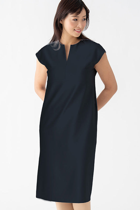Cool Touch Material: Cooling Split Neck Sack Dress