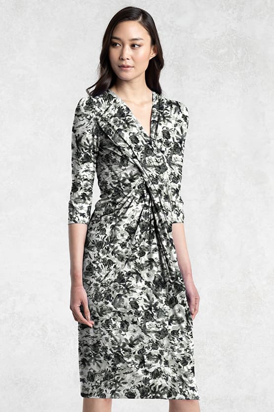 Grey Nuance Flower Venus Dress - Size 13