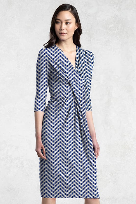 Blue Herringbone Venus Dress - Size 13