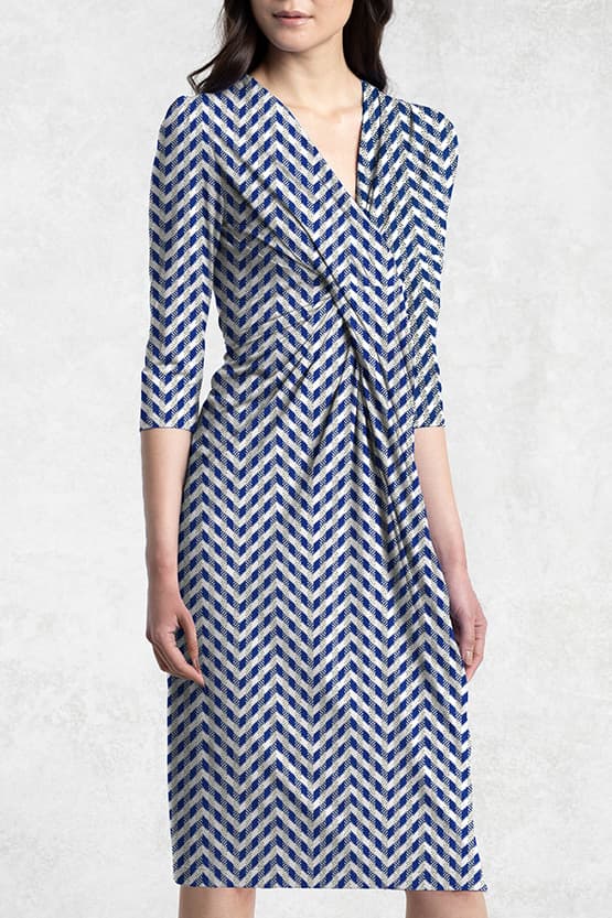 Blue Herringbone Venus Dress - Size 13