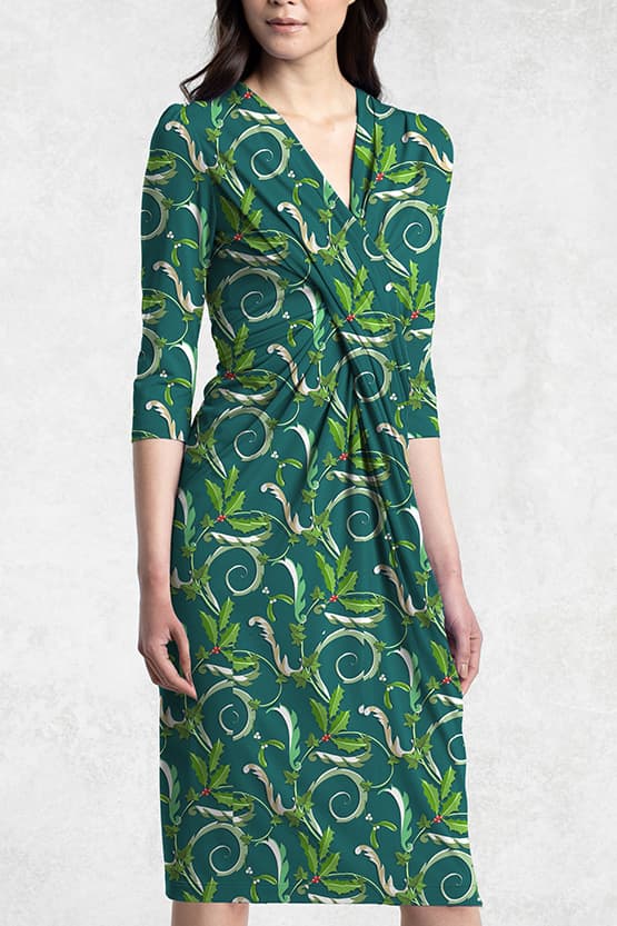 Green Wreath Venus One-Piece Dress - Size 13