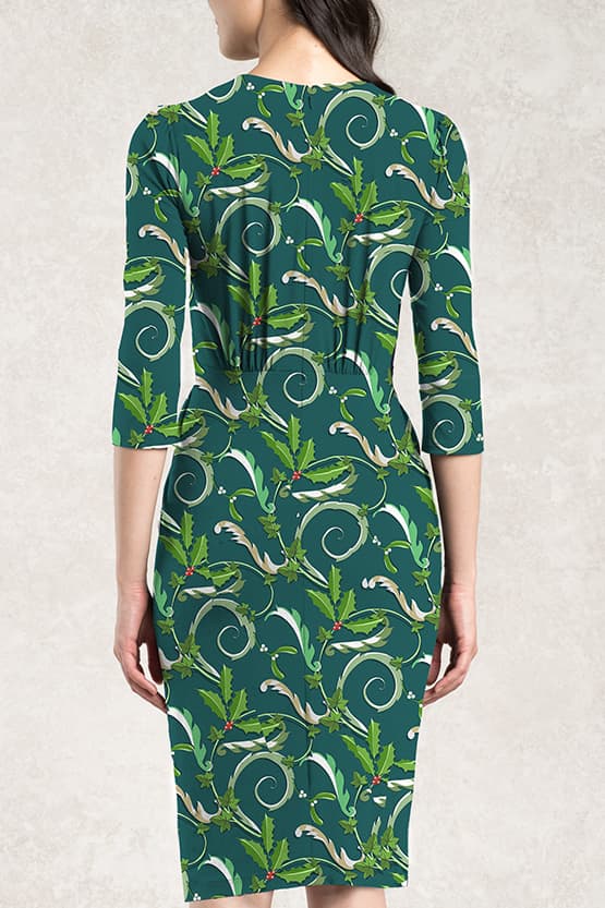 Green Wreath Venus One-Piece Dress - Size 13
