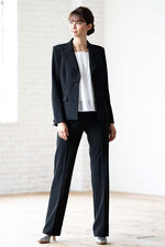 Reproduction / All-Season Material: Smart Stretch Black Straight Pants