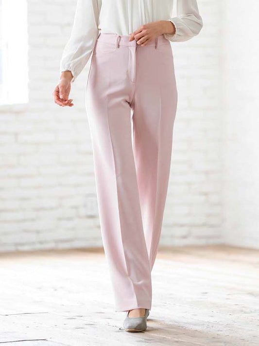 Close-up of Pink Straight Pants, showcasing the fabric and straight-leg cut.