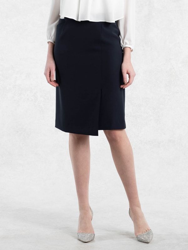 All-Season Material: Navy Wrap Skirt