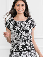 Washable Knit: Black Lemon Knit Top