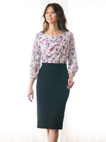 Pink Lavender X Black Decollete Tuck Dress