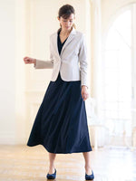 Stretch Jacquard: Beige Geo Tailored Jacket