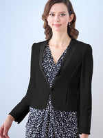 Smart Stretch Black Button Bolero Jacket