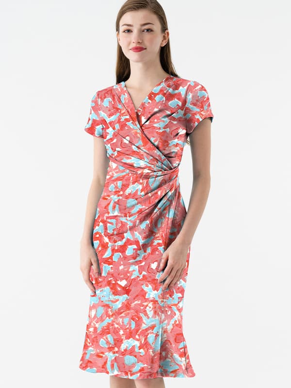 Blue Coral Gather Dress