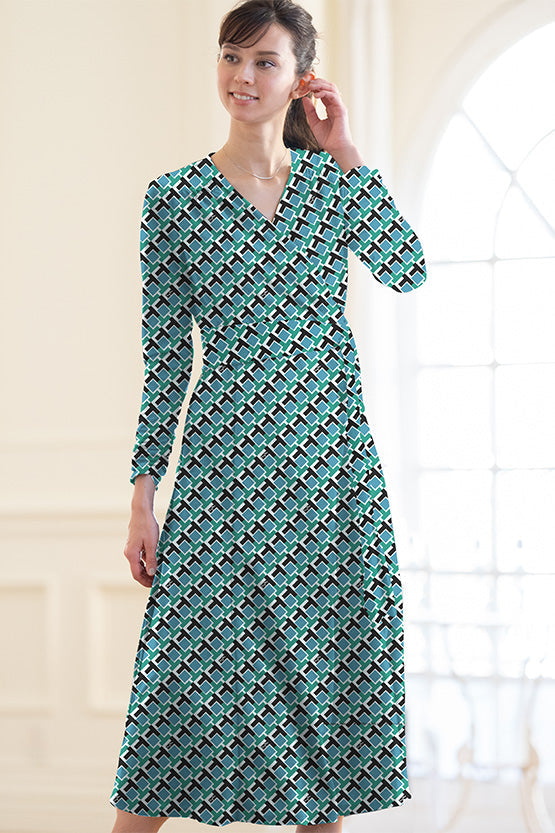 Silk-Like Green King'S Road Cache-Coeur Ribbon Dress