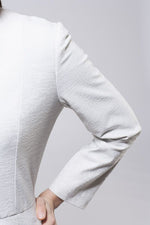 Embossed White Peplum Stretch Jacket - Sold Out